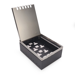 Boîte de sortie au sol en acier inoxydable 304 avec couvercle encastré, ports d'alimentation et de données pour les zones de soins secs - Product Image 2