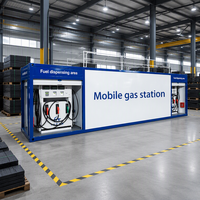 Station de ravitaillement mobile sur conteneur, montée sur châssis, pour le diesel et l'essence, avec réservoir de carburant