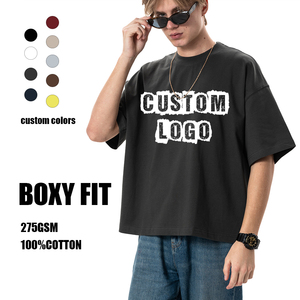 Camisetas de Hombre Holgadas de 270 g/m², Camisetas de Algodón Grueso para Hombre, Camisetas con Logotipo Personalizado, Impresión DTG - Product Image 1