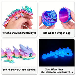 Œuf de dragonnet imprimé en 3D avec dragonnet articulé, idéal pour les paniers de Pâques, la décoration de bureau, la décoration d'intérieur, jouets dragon mystérieux, cadeaux - Product Image 4