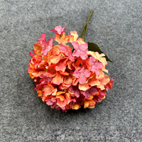 Fleur d'hortensia artificielle en soie à 5 têtes, tige longue pliable, pour décoration de vase à la maison, mariage, fête, ornement floral esthétique d'intérieur