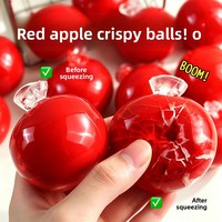 Jouet Squishy Populaire en Forme de Pomme Rouge, Boule Faite à la Main, Jouet Anti-Stress Thème Macaron Transfrontalier, Boule de Cire Anti-Stress