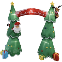 Arche gonflable de Noël illuminée de 8 pieds, arche de sapin de Noël gonflable avec boîtes cadeaux de Père Noël, décorations de jardin pour les fêtes