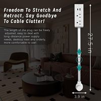 Adaptador de Viaje Universal Tipo UK XZJ, Enchufe Extensor de Tomacorriente Eléctrico 180 °   Carga Rápida Giratoria