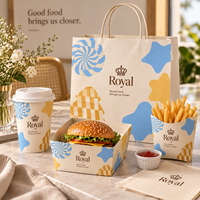 Boîtes rigides en papier kraft imprimées sur mesure, sacs, gobelets, bols avec logo pour l'emballage à emporter des restaurants - Vente en gros