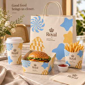 Cajas Rígidas de Papel Kraft Impresas Personalizadas, Bolsas, Vasos, Tazones con Logotipo para Envasado de Comida para Llevar de Restaurantes - Venta al por Mayor - Product Image 2