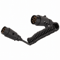 Câble d'alimentation spiralé noir rétractable à 7 broches pour remorque, pièces de camion personnalisées, câble à ressort flexible à 7 conducteurs