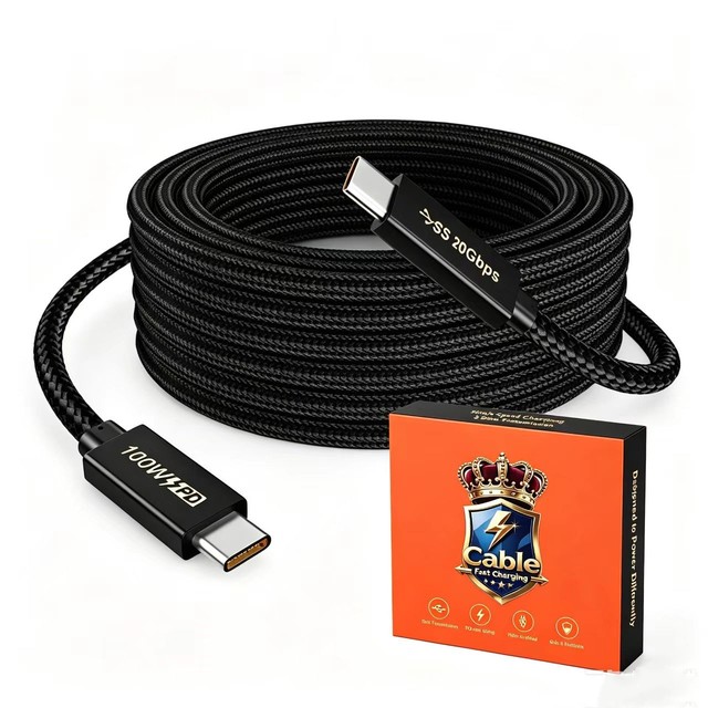 USB3.2 Gen2 PD100W 20Gbps Data Transfer Nylon Braid Mesh USB-C to C Cable for Computer Mobile Phones Cameras & Scanners