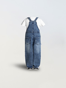 <span class=keywords><strong>Tuta</strong></span> in Denim Blu con Fiocchi Laterali per Bambine 2-8 Anni, Autunno 2026 - Product Image 3