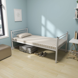 Letto Singolo in Metallo Rinforzato e Ispessito, Stile Minimalista, per Scuola, Hotel, Appartamento, Dormitorio, Camera da Letto, Dimensione Standard per Adulti - Product Image 3