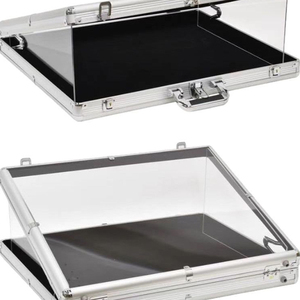 Bạc nhôm Acrylic rõ ràng hàng đầu hiển thị giá xách tay Nhà cung cấp thương mại hiển thị trường hợp cho TCG thẻ với khóa tính năng - Product Image 5