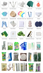 Bandage <span class=keywords><strong>de</strong></span> gaze masque chirurgical machine à emballer flux <span class=keywords><strong>de</strong></span> <span class=keywords><strong>gants</strong></span> <span class=keywords><strong>jetables</strong></span> couches en papier hygiénique machine d'emballage horizontale - Product Image 5