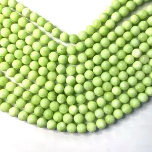 Lemon Optimized Glossy Beads Atacado Pulseira Loose Beads Tingido Jade está disponível em 4 cores