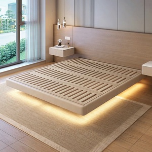 Struttura <span class=keywords><strong>Letto</strong></span> Queen Salvaspazio Senza <span class=keywords><strong>Testiera</strong></span> Design Fluttuante con Illuminazione LED in Legno Premium Arredamento Camera da <span class=keywords><strong>Letto</strong></span> di Lusso - Product Image 1