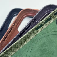 Étui de téléphone magnétique en cuir texturé de luxe pour iPhone 17 Pro Max, étui 16 Plus, antichoc, design professionnel, coque arrière de téléphone portable
