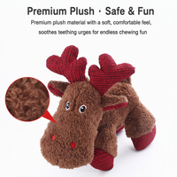 Pawstar – Nouveauté en stock : Ensemble de jouets pour chien en peluche personnalisable en coton PP – Père Noël, renne, jouet à mâcher couineur (BiBi) pour cadeau de Noël