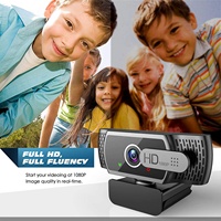 Webcam USB 1080P untuk Komputer, Laptop, atau Desktop, dengan Mikrofon, Fokus Otomatis, Status Kunci OEM, Item Mikrofon