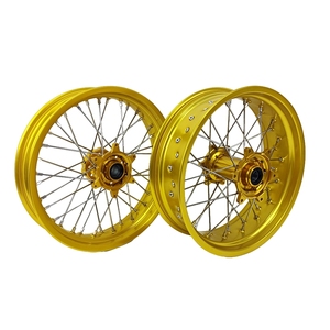 Juego de Ruedas CNC <span class=keywords><strong>Supermoto</strong></span> de 17 Pulgadas con Llantas y Mazas Doradas en Oferta para EXC SXF <span class=keywords><strong>HONDA</strong></span> CRF250R 2014-2024 CRF450R 2013-2024 - Product Image 4
