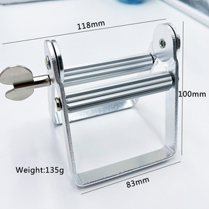 Logo personalizzato stampato al Laser in alluminio metallo dentifricio in metallo <span class=keywords><strong>tubo</strong></span> di rotazione per crema per il viso e set da bagno - Product Image 2