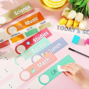 Tabla de horarios diarios de bolsillo, 31 tarjetas reutilizables, 14 bolsillos, tablero de gestión del tiempo en el aula, decoración para el regreso a la escuela - Product Image 5
