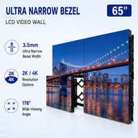 Mur vidéo LCD 65 pouces à cadre de 3,5 mm, écran de jonction commercial grand format pour centre de contrôle et intégration AV