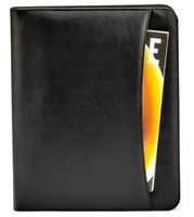 Porte-documents A4 OEM, organiseur de bureau, emplacement pour cartes de visite, multi-poches, présentoir rigide, couverture en PVC et cuir PU, fermeture éclair, agenda