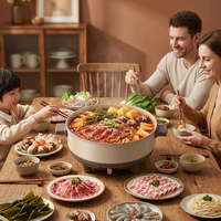 Casserole électrique multifonctionnelle 1500W pour fruits de mer, petite et rapide, idéale pour la famille