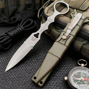 4Cr13 Steel DIY OEM Plastic Handle Outdoor Survival Bayonet Full-Tang Fixed Blade Camping Knife Mountaineering Meat-Cutting - Product Image 2
