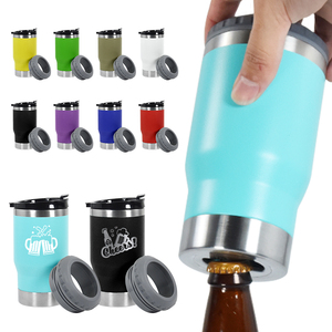 <span class=keywords><strong>Enfriador</strong></span> de Latas Personalizado con Abrebotellas, 14 oz, 4 en 1, <span class=keywords><strong>Enfriador</strong></span> de Botellas de Cerveza y <span class=keywords><strong>Vino</strong></span> de Acero Inoxidable Aislado, con 2 Tapas - Product Image 1