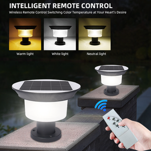 Outdoor Waterproof LED Solar Powered Aluminum Lawn Bollard Gate <b>Post</b> Pathway Lamp Garden Decorative Solar Pillar <b>Light</b> NJ-SG9 NJ - Product Image 1