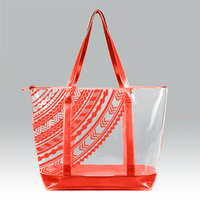 Sac fourre-tout en PVC transparent coloré personnalisable, imperméable, avec fermeture éclair, motif géométrique, haute qualité, multifonctionnel, portable