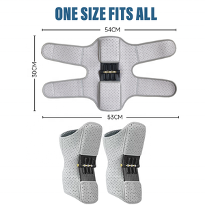 Attelle de genou à ressort en néoprène gris-noir avec protection professionnelle pour l'<span class=keywords><strong>escalade</strong></span> et les squats – Dispositif d'assistance - Product Image 2