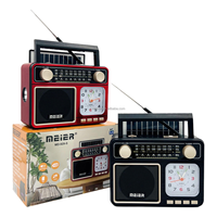 Radio portable rechargeable Meier MD-9330 AM/FM/SW avec lampe de poche, chargement solaire, en plastique, fonctionnant avec piles AA