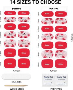 Bandes de gel semi-durcies pour ongles, rouge, 28 pièces, qualité salon, ongles UV, application facile, DIY à domicile, fabriqué en Chine - Product Image 5