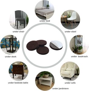 Gỗ Cứng Sàn Đồ Nội Thất Miếng Đệm Vòng Màu Nâu Đậm Cảm Thấy Bảo Vệ Bền Sản Phẩm Cao Su Cảm Thấy Miếng Đệm Cho Đồ Nội Thất - Product Image 5