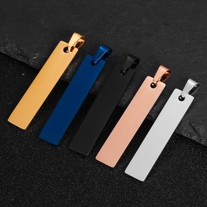 Breloques vierges rectangulaires en acier inoxydable mat néo-gothique pour estampage métallique, Sunling, unisexe, gravables, pour collier DIY, vente en gros - Product Image 6