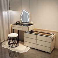 Table de Maquillage Intelligente Multifonctionnelle en Bois Massif Écologique avec Recharge Sans Fil, Convertible pour Chambre à Coucher – Vente en Gros à Prix Abordable