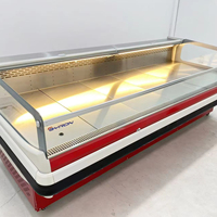 Vitrine Réfrigérée Commerciale Économe en Énergie pour Viande Fraîche, Réglable, avec Ventilateur de Refroidissement par Air et Dégivrage Automatique