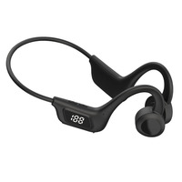 Casque à conduction osseuse 5.2 sans fil, écouteurs ouverts avec affichage numérique LED, contrôle du volume, écouteurs sportifs