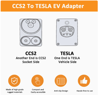 Adaptateur de charge rapide DC CCS2 vers TESLA, IP55, prise de connecteur EV de type 2, haute performance pour véhicules électriques