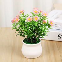 Adorno de Planta Artificial en Maceta con Margaritas Románticas, 13 Girasoles Artificiales, Accesorios de Fotografía, Plantas Pequeñas en Maceta al por Mayor