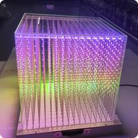 Vitrine d'affichage 3D LED RGB XQD, Cube lumineux 3D multicolore pour hall d'hôtel, zone spa, complexe aquatique, terrasse, place publique, atrium