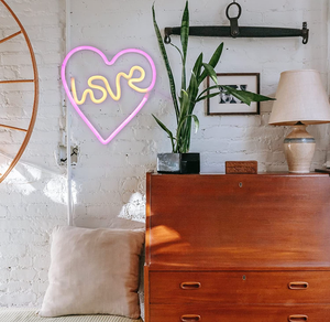 إضاءة ليلية معلقة باللون الوردي مزودة بإضاءة ليد على شكل قلب يحب الأشغال تعمل بالبطارية usb إضاءة نيون لحفلات الزفاف حفلات حائط تزيين غرف الأطفال - Product Image 6