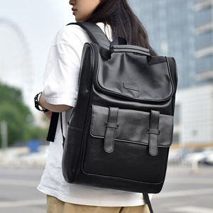 Custom Arrival Pu Leather <b>Backpack</b> <b>Black</b> Travel Back Pack Waterproof <b>Men</b> Mochilas Bag <b>Backpack</b> - Product Image 5