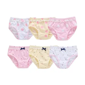 GOTS Cotton Customized Printing Little Girls Preteen Underwear Cute Children Girls Underpants Breathable Kids Panties