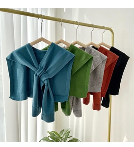 Soft Knitted Shawl Best Sale Women's Shawl Fashionable T-shirt Knitted Shawl Fashionable Core Yarn Solid Color Wrap - Product Image 5