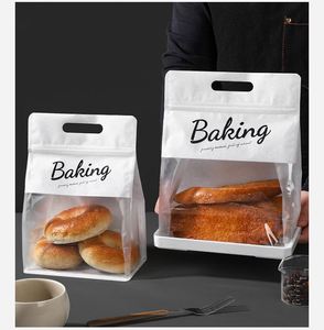 Baking Custom Size Packaging Bag Bread Snacks Zip-wrap Oil Proof Paper Bags with <b>Window</b> Toast Food Grade Shopping Bag 250g - Product Image 6