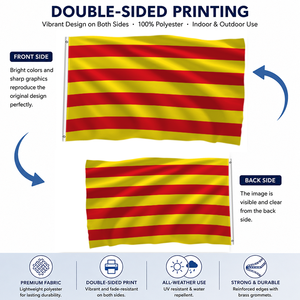 Bandera de Cataluña 3x5FT, Bandera Catalana Senyera con Rayas Amarillas y Rojas para Decoración Interior y Exterior - Product Image 2