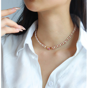 Nuova Collana in Stile Cinese con Ciondolo a Farfalla Intrecciato a Mano, Elegante e Raffinata, con Perle Imitazione <span class=keywords><strong>Swarovski</strong></span>, Versatile per Uso Quotidiano - Product Image 3