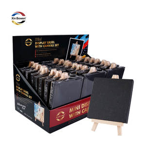 Caballetes de exhibición de lienzo de <span class=keywords><strong>pintura</strong></span> Xin Bowen <span class=keywords><strong>con</strong></span> juego de lienzo de madera de pino y <span class=keywords><strong>tela</strong></span> de algodón para <span class=keywords><strong>pintura</strong></span> de niños o Mini exhibición de estudio de arte - Product Image 1